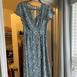 Small Green Floral Midi Dress